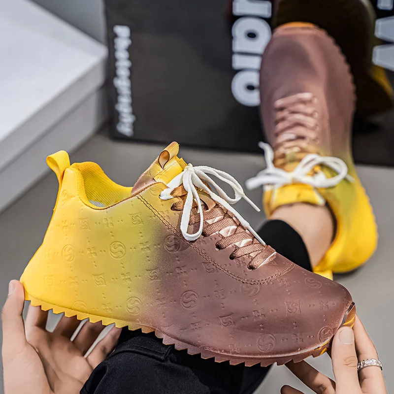 

Осень 2023, новая мужская повседневная обувь, модная сетчатая противоскользящая уличная обувь для бега, удобные дышащие мужские кроссовки на толстой подошве