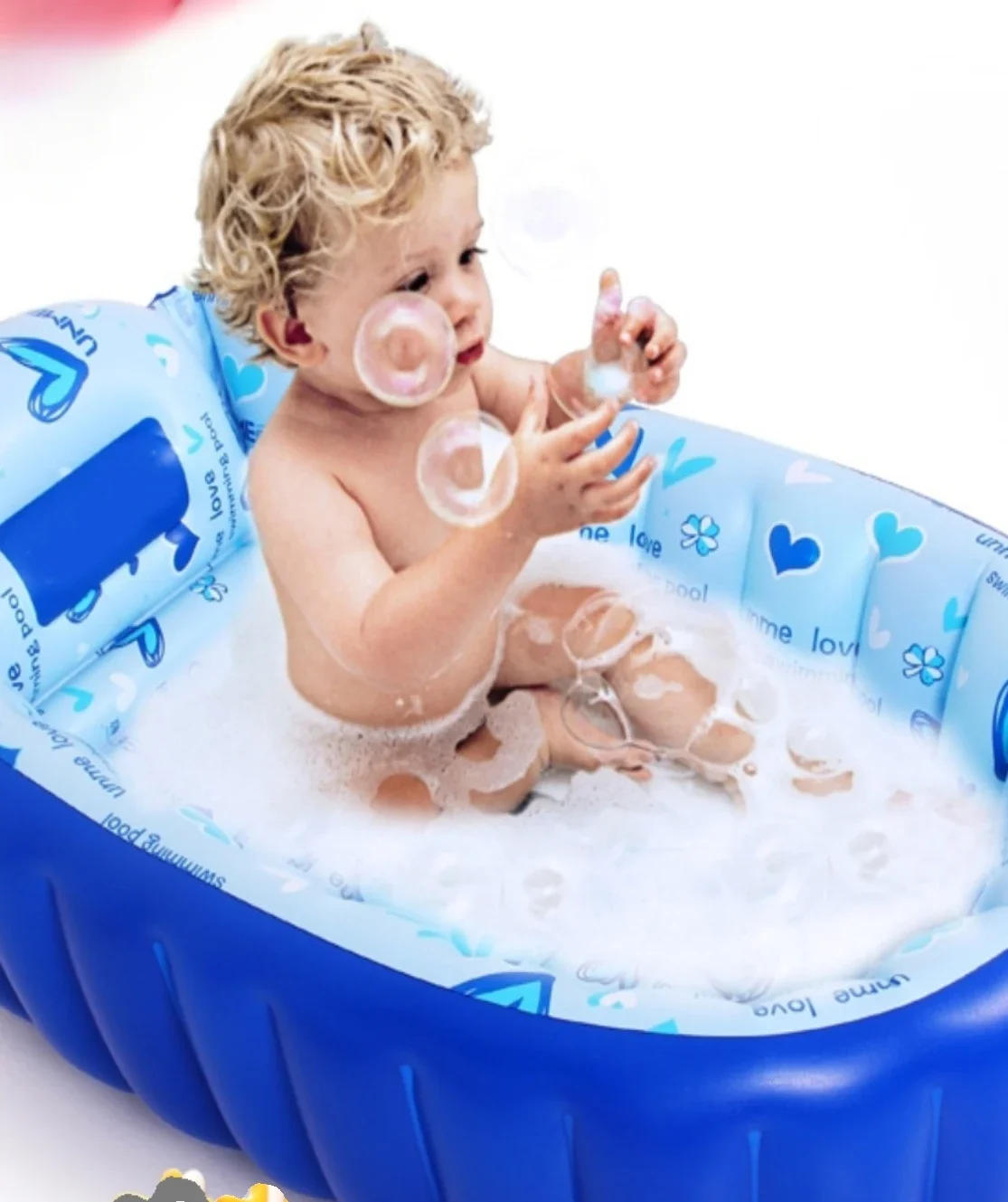 

Baby Inflatable Tub Baby Bath Tub Children Foldable Newborn Toddlers Sitting and Lying Portable Travel Home