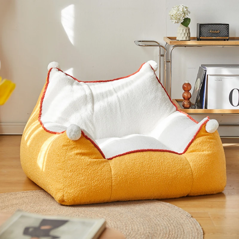 Bean Bag Lie Down or Sleep Living Room Sofas Tatami Single Dormitory for Leisure Lazy Sofa Lamb's Cashmere Room Furniture