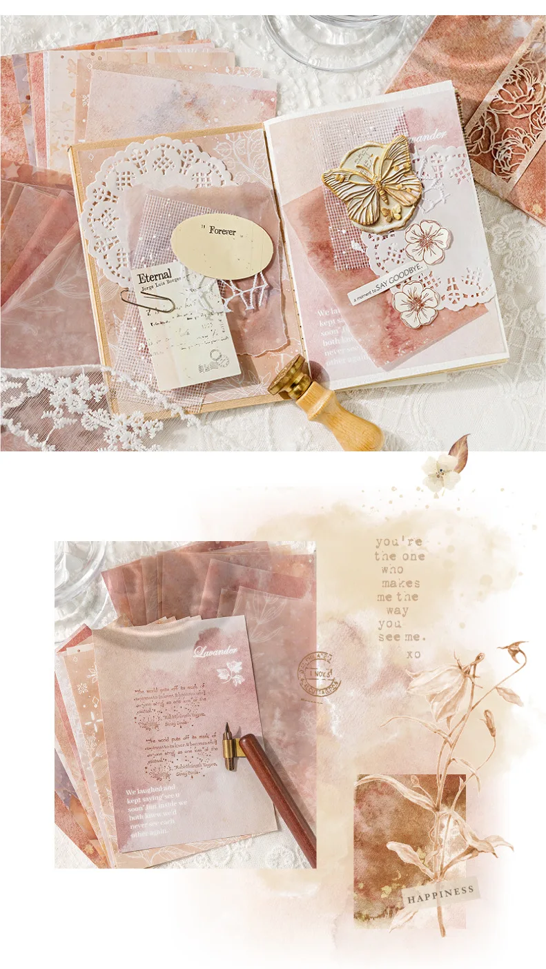 20 Stück/Lot Vintage bunte Ombre-Dekorpapiere, für Handarbeiten und Scrapbook-Dekoration – Detail 17
