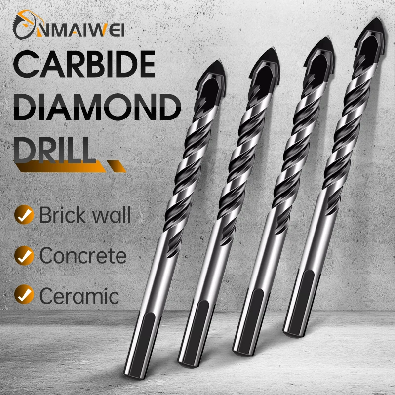 3-12mm Threaded Triangle Tungsten Steel Wall Tile Concrete Drilling Bit Household Marble Overlord Diamond Hand Electric Drill image 5