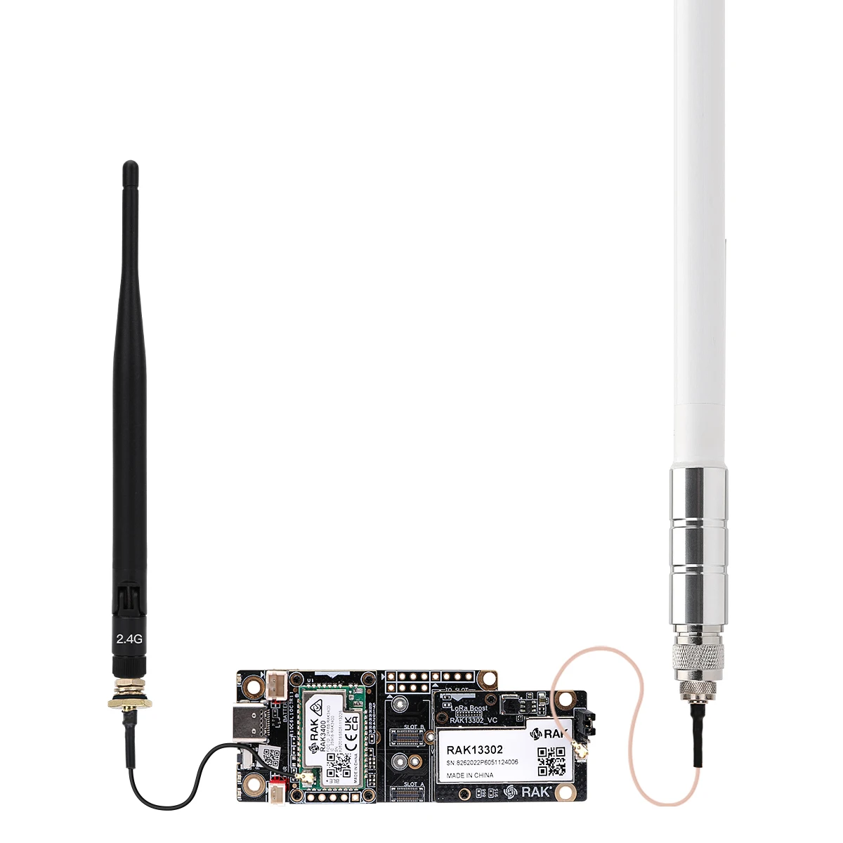 Kit de Inicio Amplificador de Señal RAK WisMesh de 1W de Alta Potencia para Meshtastic y Meshcore con Antena LoRaWan de Fibra de Vidrio de Largo Alcance de 6dBi y 915MHz