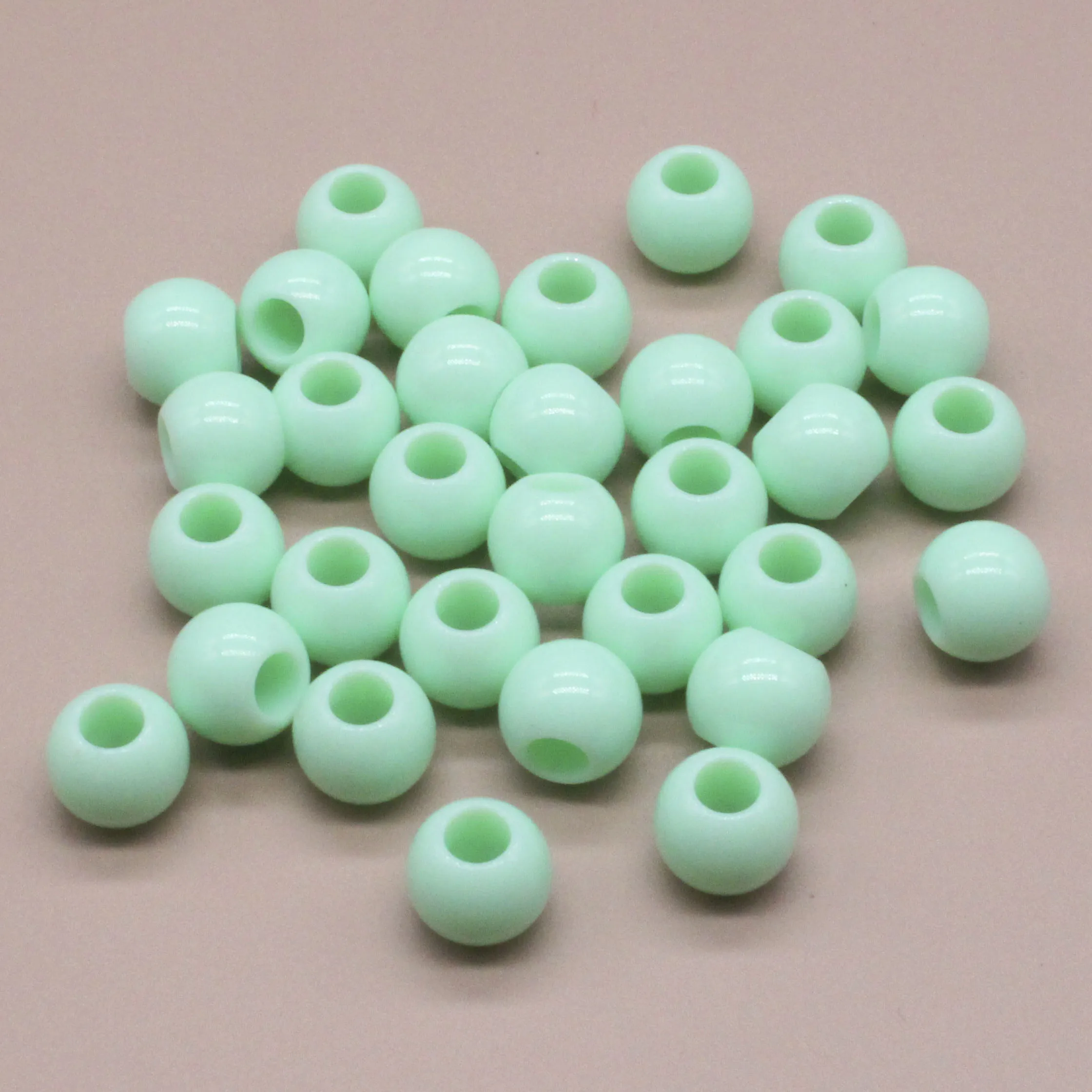 8/10mm White Big Hole Round Ball Spacer Beads For Jewelry Making DIY Jewelry Accessories