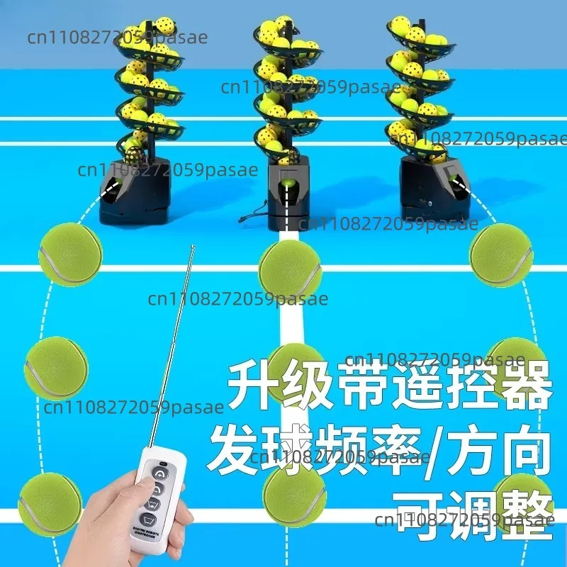 Tennis Pickleball Universal Ball Throwing Machine Remote Control Serve Machine Trainer Coach Ball Machine Single Belt Catch Net