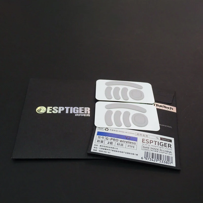 2 stuks/sets, originele Esports Tiger-schuifpootjes voor de Logitech G Pro X Superlight / PRO X2-muis, witte ARC-muis.