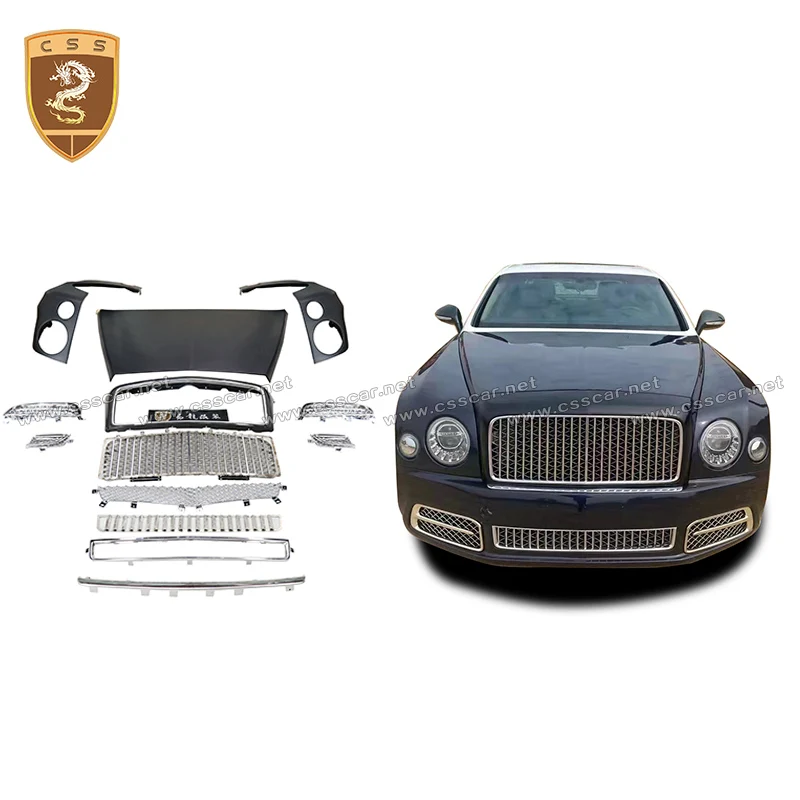 For Bentley Mulsanne Upgrade New Style Accessories Kit Fiberglass Front Bumper Grille Fender Engine Hood Car Headlight Taillight