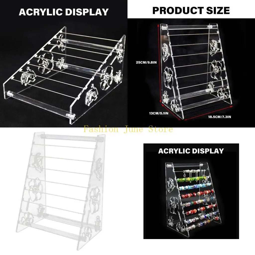 

N5KA Practical Acrylic Bead Showcase Space Saving Acrylic Bead Showcase Unique Jewelry Organizers for Easy Selection