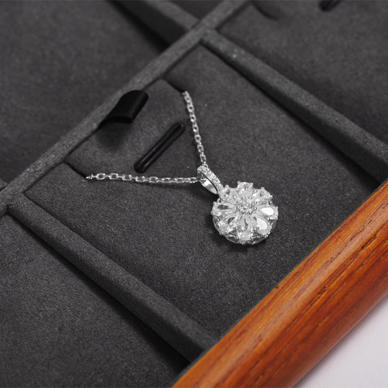 MISHITU خشبية مجوهرات صينية العرض صندوق تخزين أقراط خواتم القلائد أساور مجوهرات حقيبة للتخزين عرض درج منظم #5