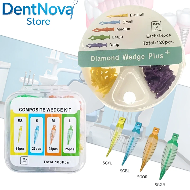 Dental Interdental Wedges Double Ended Wedges Silicone Adaptive Matrix Wedges for Class II Restorations