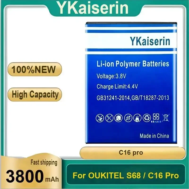 

YKaiserin 3800mah C 16 Pro Battery for OUKITEL C16 Pro C16Pro 5.71'' Android 9.0 19:9 MT6761P 3GB 32GB Smartphone Batteries