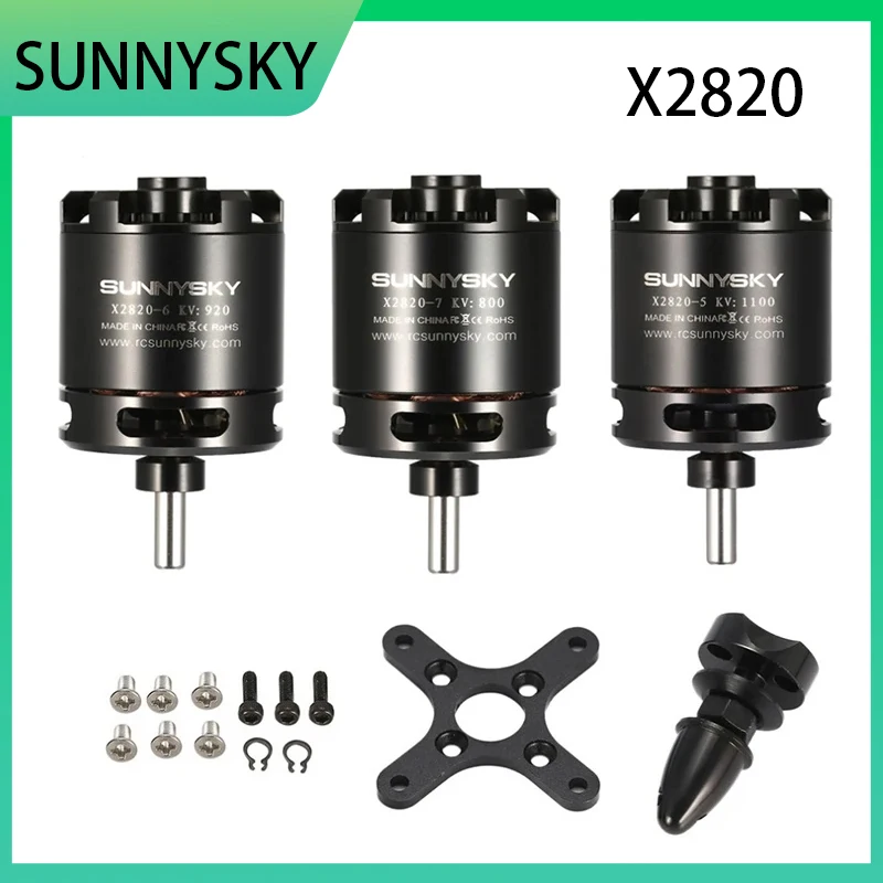 

SUNNYSKY X2820 Series External Rotor Brushless Motor 800KV 920KV 1100KV 3~5S Lipo 5mm Shaft RC Fixed-wing Aircraft
