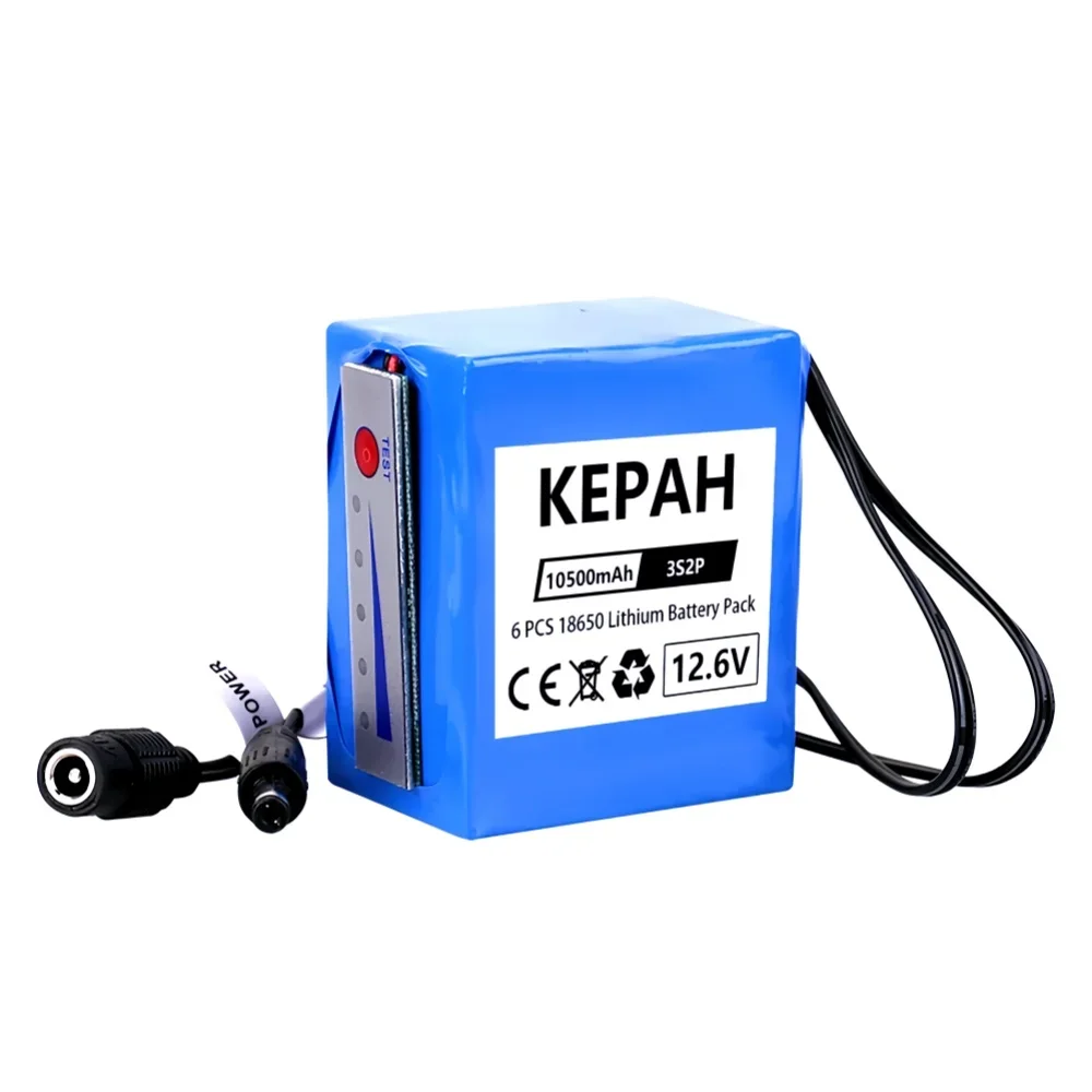 12V professional lithium battery,original 12.6V 3s2p battery 10500mah indicator used for fish detector underwater fishing camera