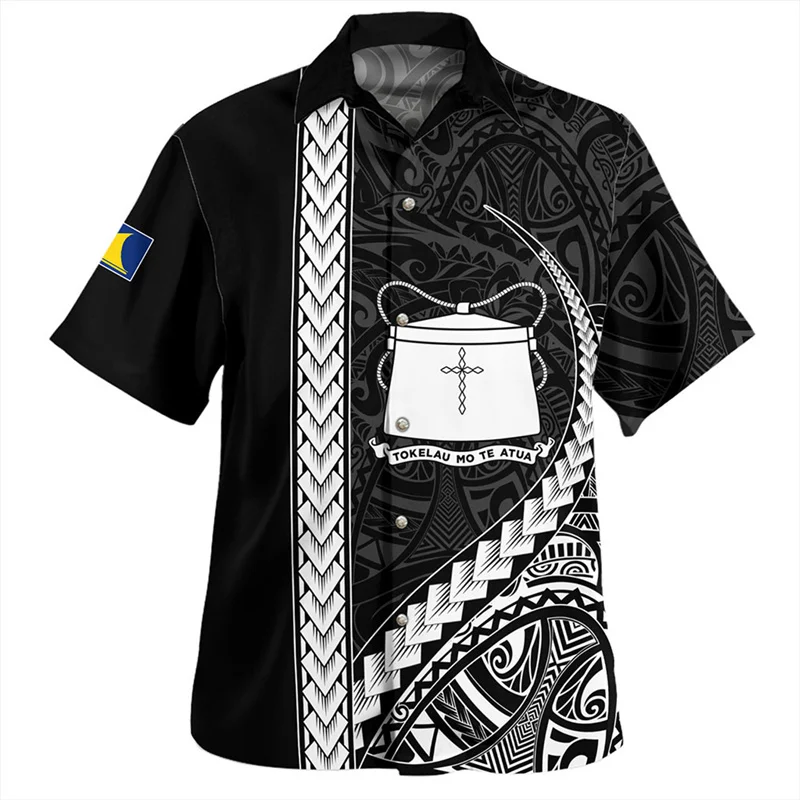 

Harajuku Summer New 3D New Zealand Tokelau Flag Printing Shirts Tokelau Coat Of Arm Graphic Short Shirts Men Cool Shirts Blouses