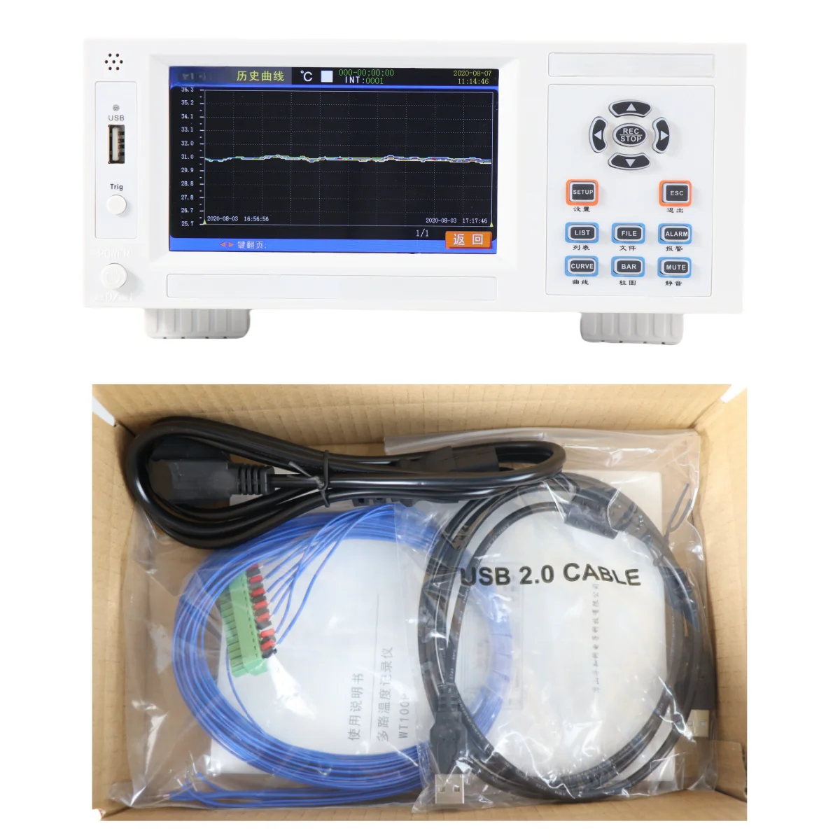 MYAMI 8 16 24 32 40 48 56 64 multichannel thermometer temperature meter temperature data logger thermocouples recorder