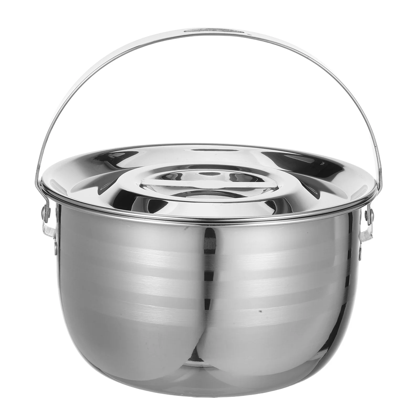 

1pc High Capacity Soup Stainless Steel Heavy Duty Cooking For Induction Home Kitchen Outdoor Camping Silver Stew Soup Pot Useful