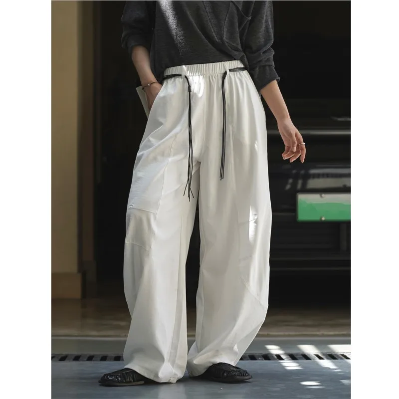 

Johnature Korean Fashionable Casual Women Pants 2025 Autumn New Simple Loose Comfortable Harem Trousers