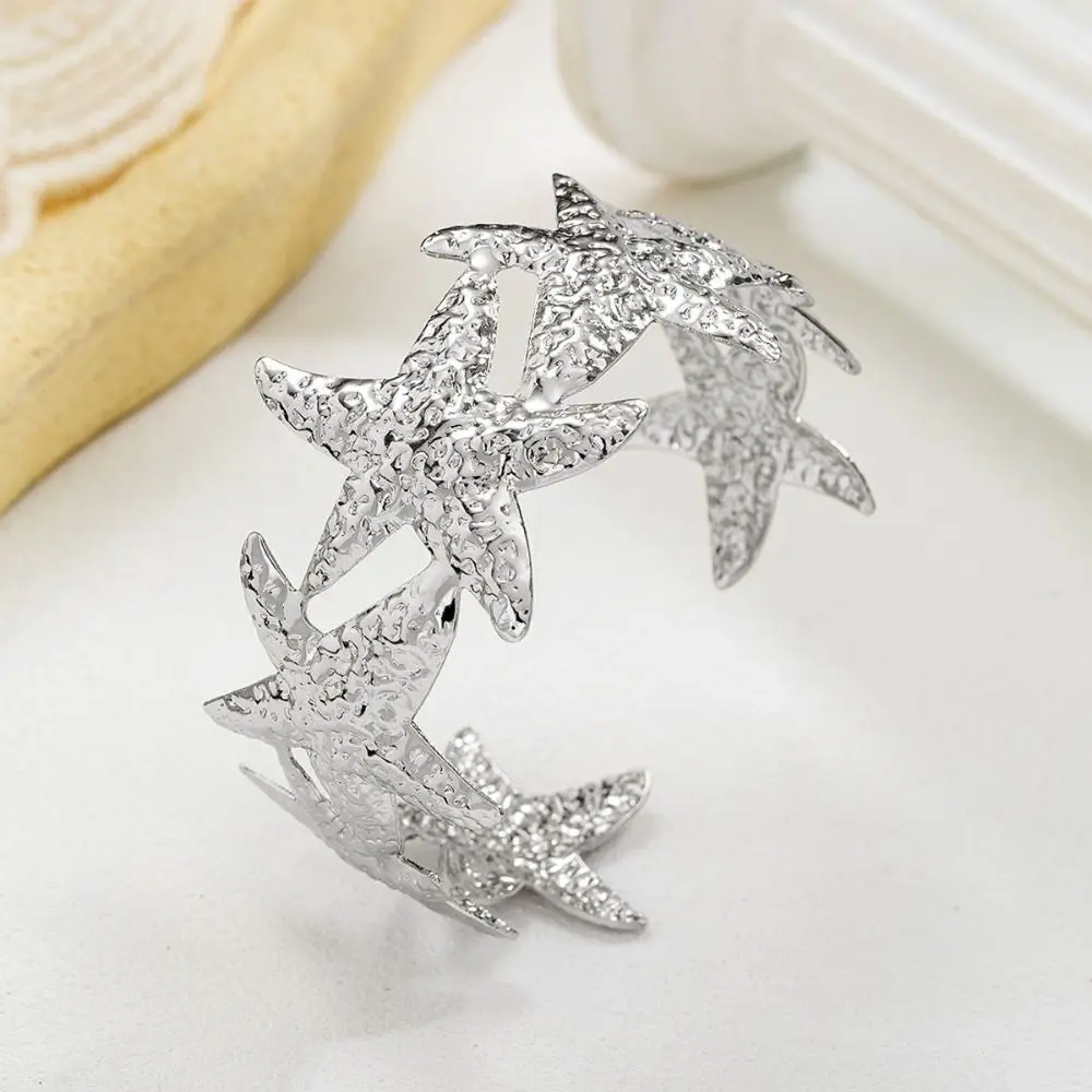 1 Stück neuer verstellbarer Seestern-Armreif aus Metall im Vintage-Stil, Schmuck, Geschenke, Vintage-Schmuck, übertriebenes Design, geometrisches Armband