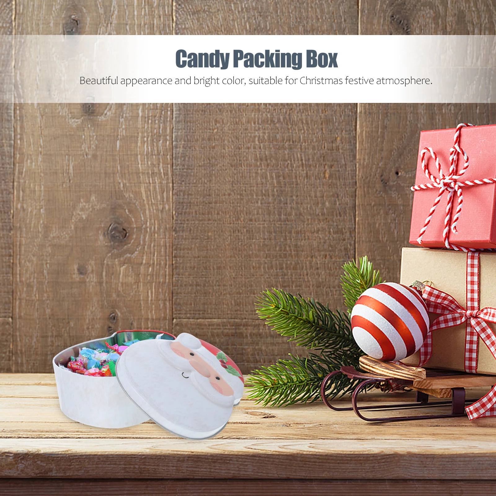 

1Pcs Christmas Candy Box Tinplate Creative Candy Packing Box Holiday Gift Holder for Cookies Chocolates
