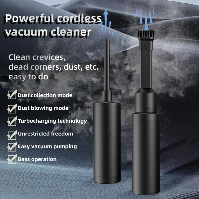 แบบพกพาเครื่องอัดอากาศ Duster 50000RPM เครื่องเป่าลมไร้สาย Air Duster และสูญญากาศ2 In 1สำหรับกล้องคีย์บอร์ดทำความสะอาด