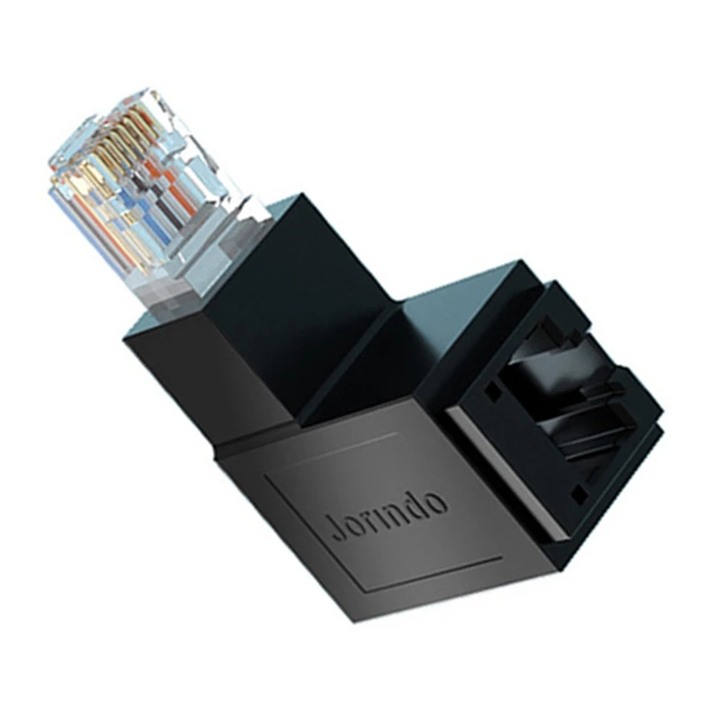 RJ45 Male To Female Ethernet Adapter Network Extender 90 Degree For CAT5E CAT6 CAT8 Ethernet Cable Connector