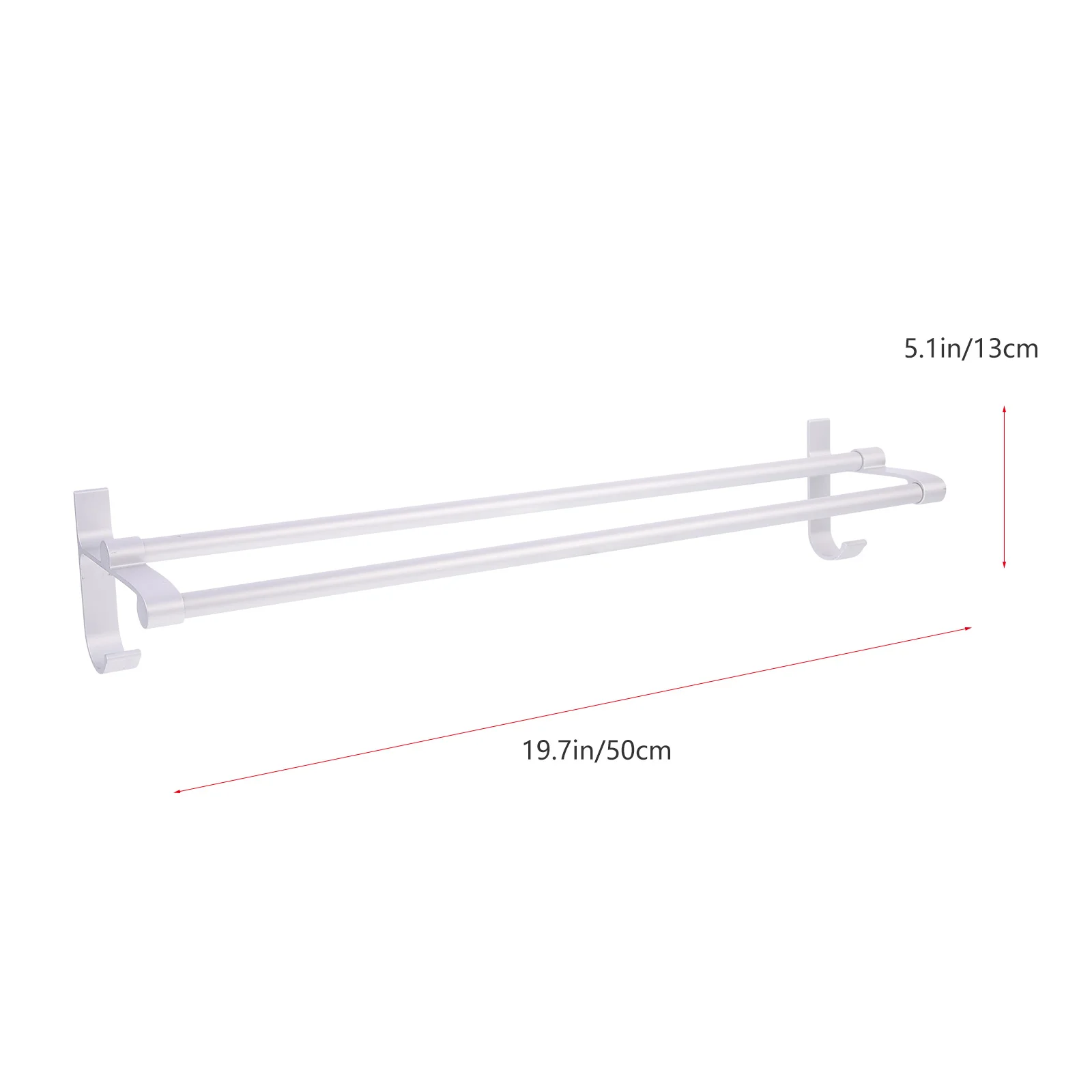 Double Rod Towel Hanger Rack for Bathroom Holder Hanging Pole Iron Wall-mounted Household Storage Shelf