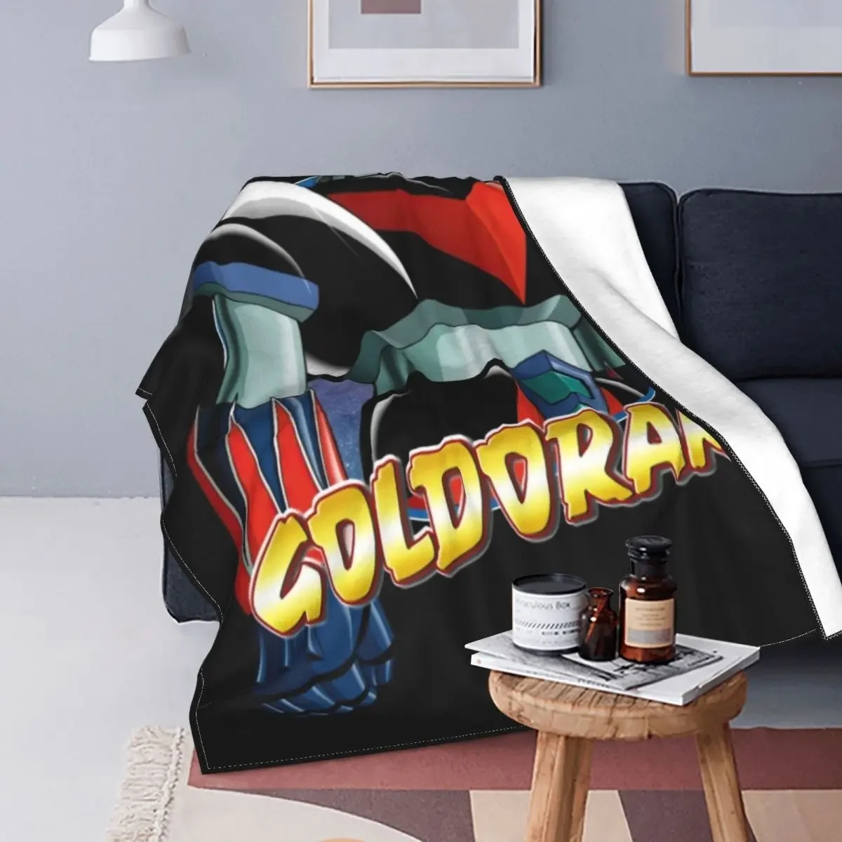 Gundam Goldorak Grendizer Robot Anime Plaid Blankets Coral Fleece Plush Winter Soft Throw Blankets for Sofa Travel Quilt