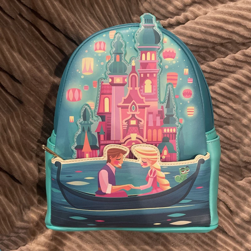 Disney Loungefly Rapunzel Castle Series Glow In The Dark Mini Backpack Cartoon Casual Backpack Gives Girls A Surprise Gifts