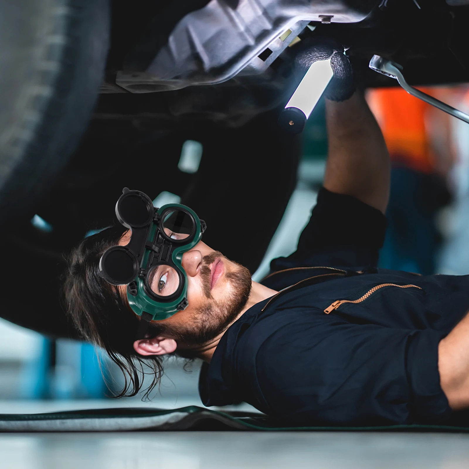 

2pcs Protective Eyewear Flip-Up Safety Goggles For Welding Grinding Cutting Anti-Scratch Coating Ventilated Frame Durable Lens