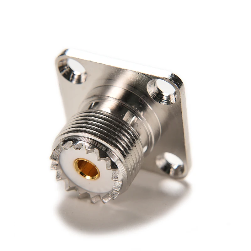 1Pc SO239 UHF Weibliche 4loch Flansch Stecker UHF SO-239 Weibliche 4-löcher Flansch Panel Chassis Schott Buchse montieren Adapter – Detail 5
