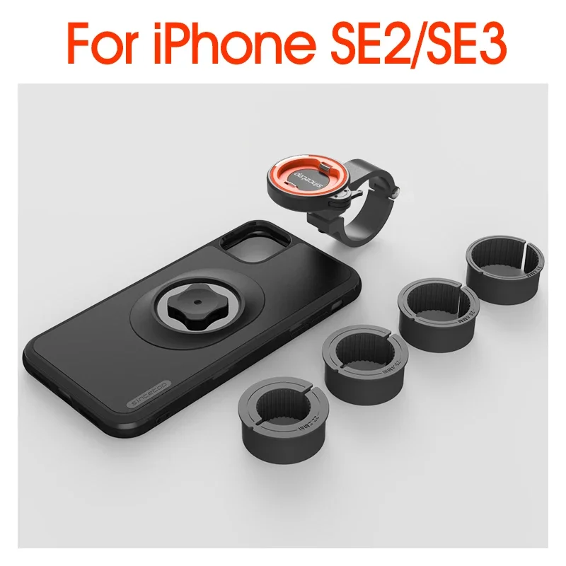 Fiets-/motorfiets telefoonhouder met schokbestendige hoes voor iPhone 17/16/15/14/13/12/11 Pro Max, mountainbike motorfiets stuurhouder - afbeelding 1