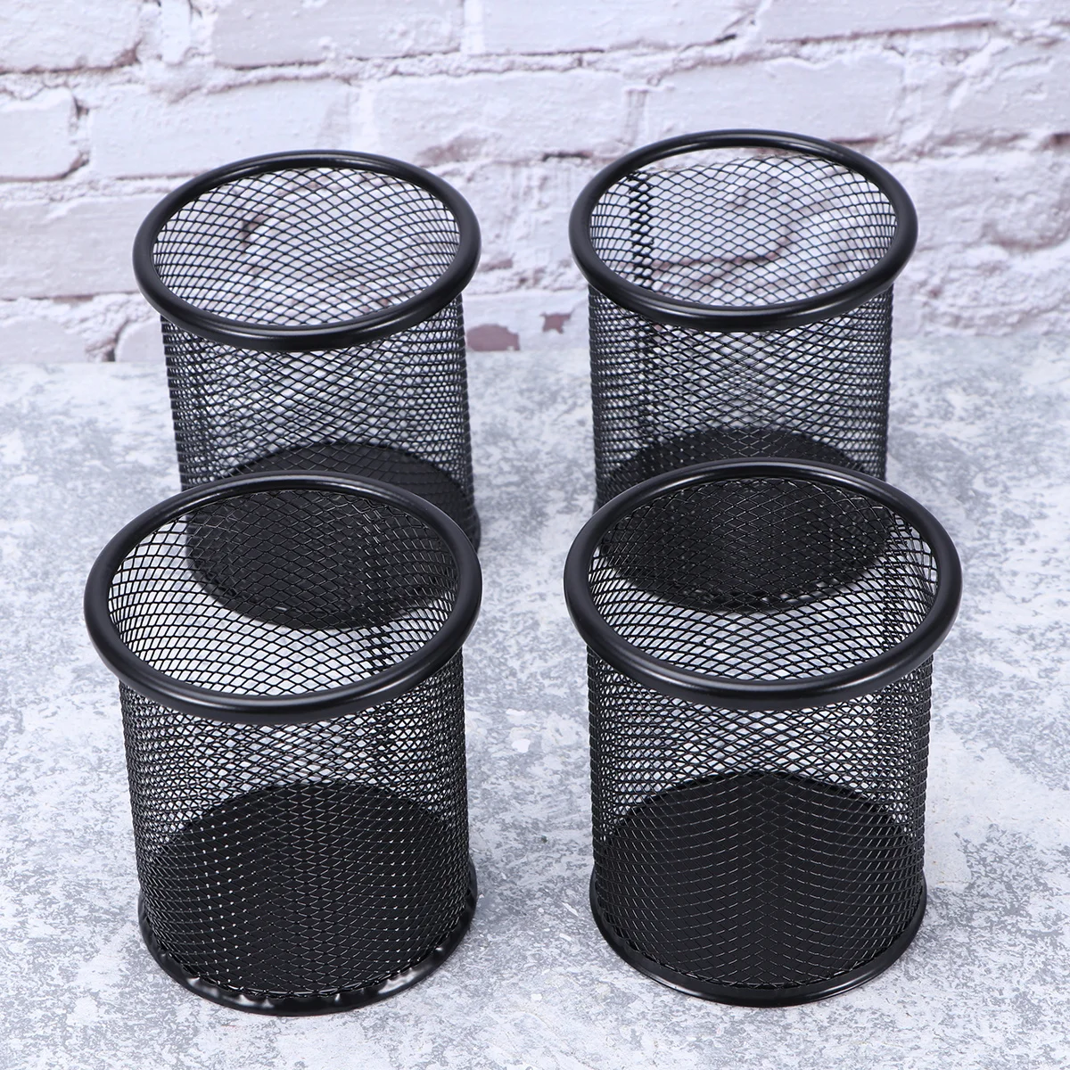 

4 pcs Metal Storage Box Compact Desktop Organizer For Paper Clips Push Pins Mesh Container Home Office School Use