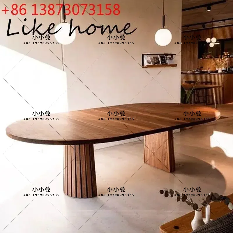 Japanese walnut color designer Nordic creative log workbench desk