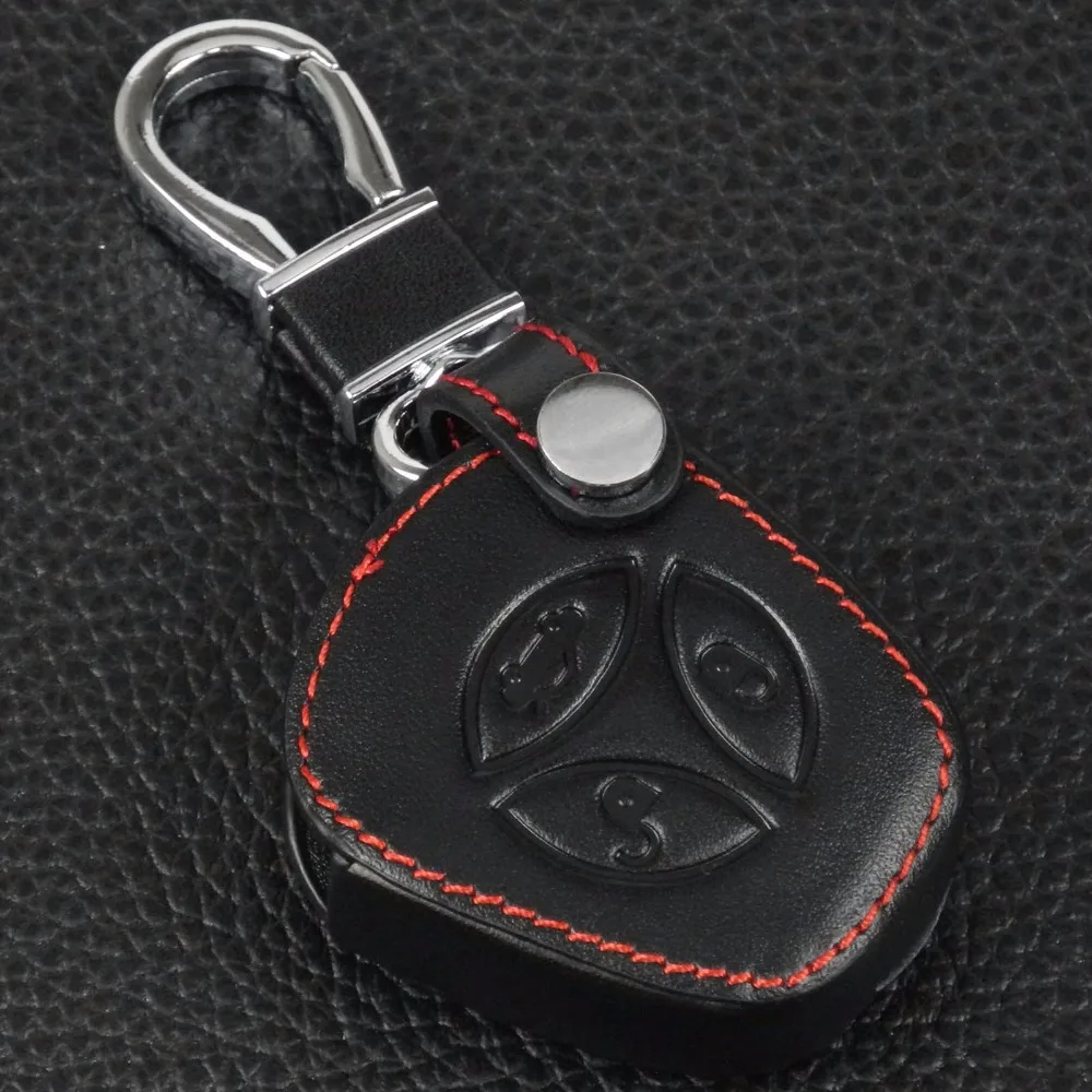 jingyuqin Remote 3 Buttons Leather Car Key Bag Case Cover For Lada Priora Sedan Sport Kalina Granta Vesta X-Ray XRay