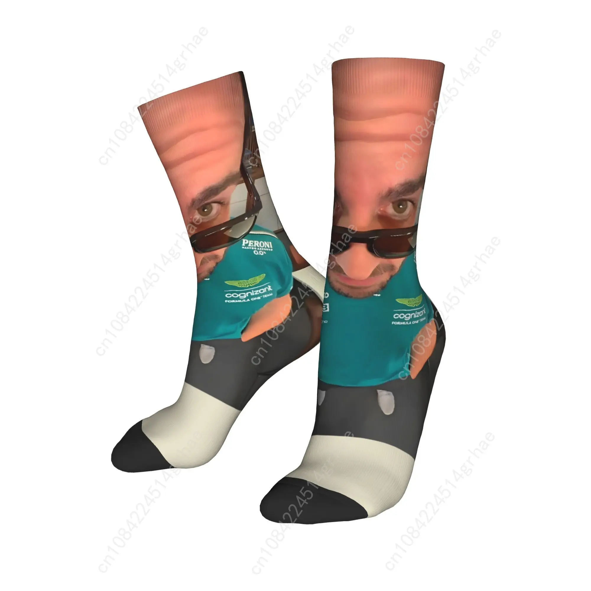 Fernandos Alonsos chaussettes de course Harajuku bas automne anti-dérapant unisexe hommes chaussettes conception douce chaussettes de sport de plein air