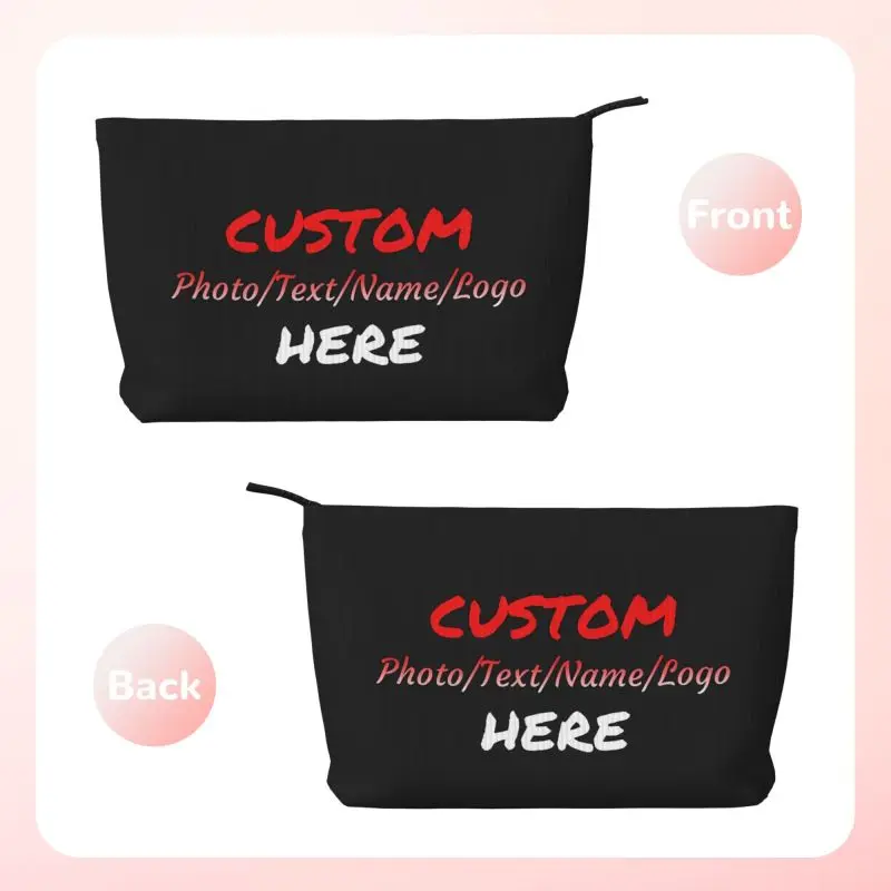 Custom Your Design Text Photo Logo Pattern Toiletry Bag Women Cosmetic Makeup Organizer Lady Portable Storage Dopp Kit Case