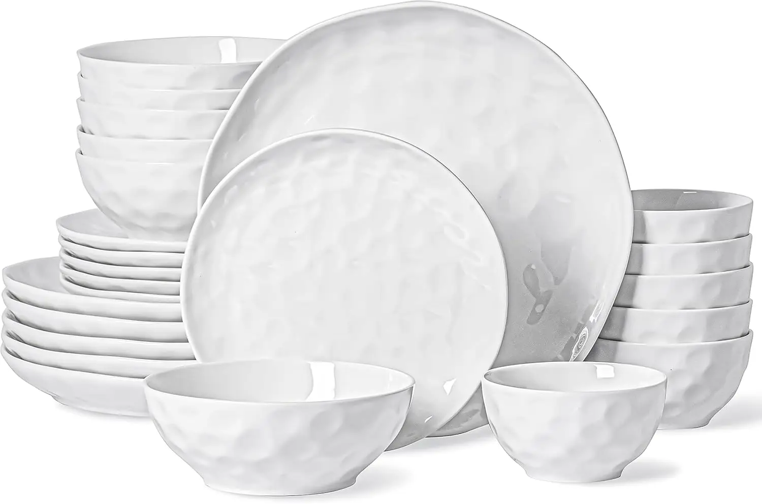 

Plates and Bowls Sets, 24 Piece Dinnerware Sets, Porcelain Dinner Set with Plates, Dishes, Bowls, Modern Dish Set for 6