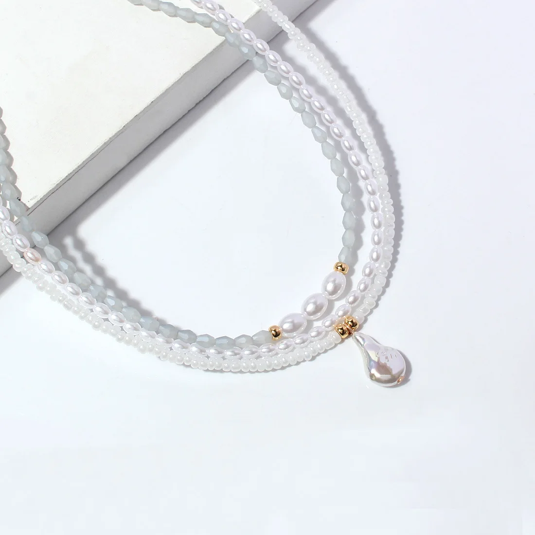 DIY accessories Korean version of temperament special-shaped pearl necklace, personality cute pearl pendant Internet celebrity c