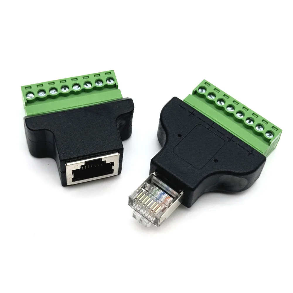

RJ45 To Screw Terminal Adaptor Rj45 Female To 8Pin Connector For CCTV DVR