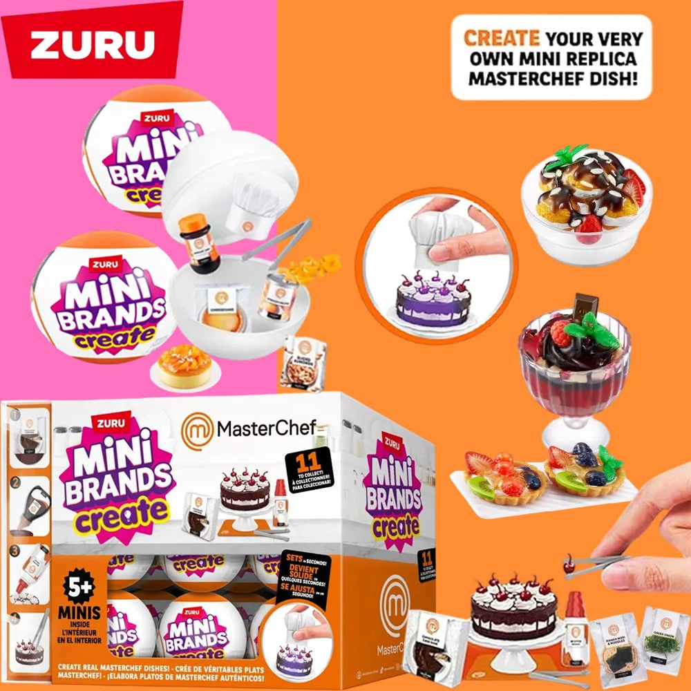 Zuru Mini Brands Serie MasterChef, Cada Bola Sorpresa Contiene 5 Miniaturas Sorpresa, Manualidades, Juego, Mini Comida, Juguetes Coleccionables