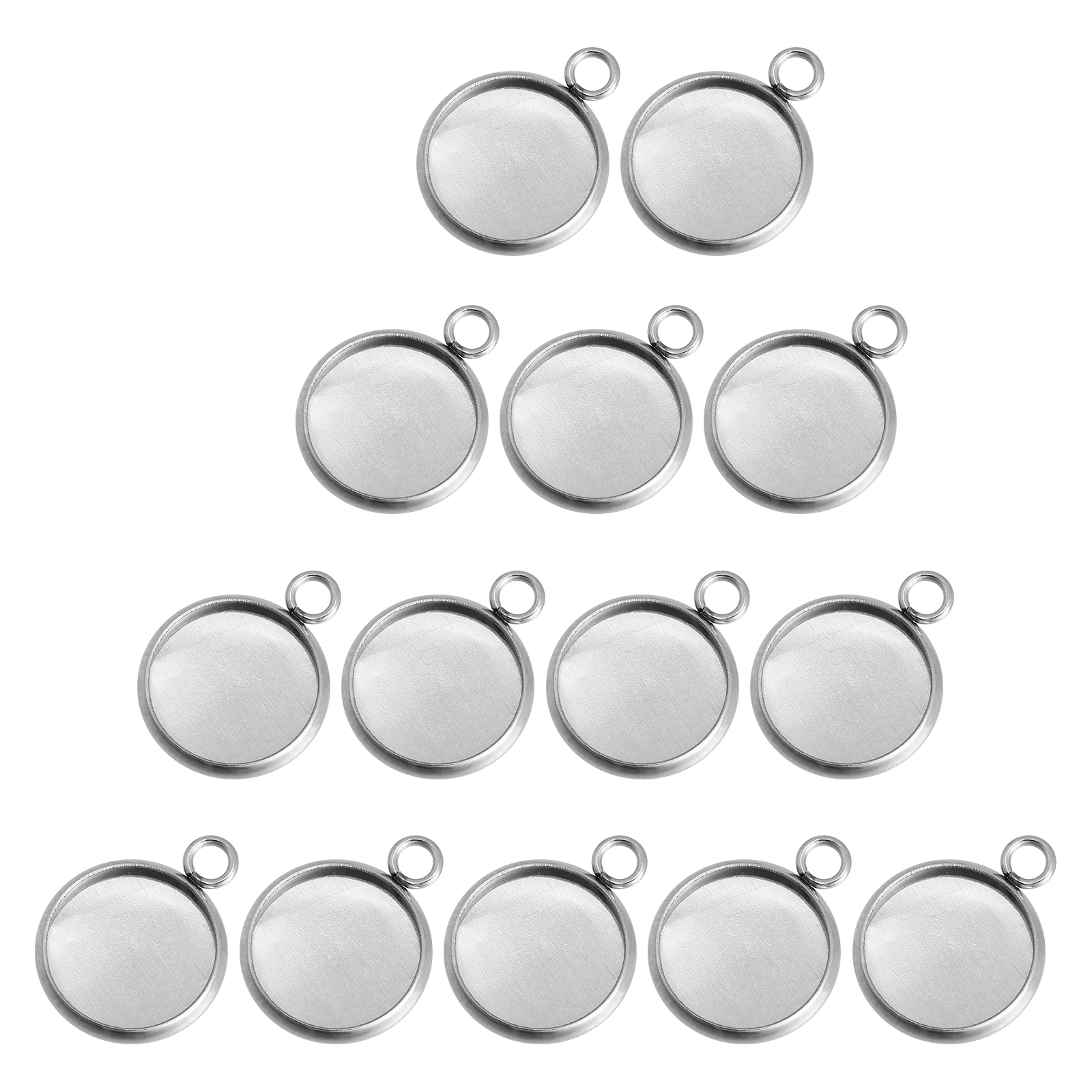 

50 Pcs Gem Pot Pendant Accessories Uv Resin Welded Gems Tray Stainless Steel Bezel for DIY Rustproof Jewelry Base Necklace