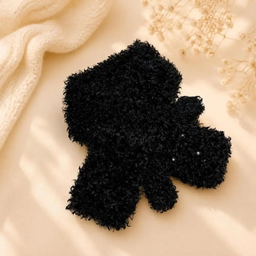 Faux Rabbit Fur Women's Winter Scarf Cute Puppy Shape Warm Neck Warmer Fluffy Curly Texture Winter Fashion Accessory