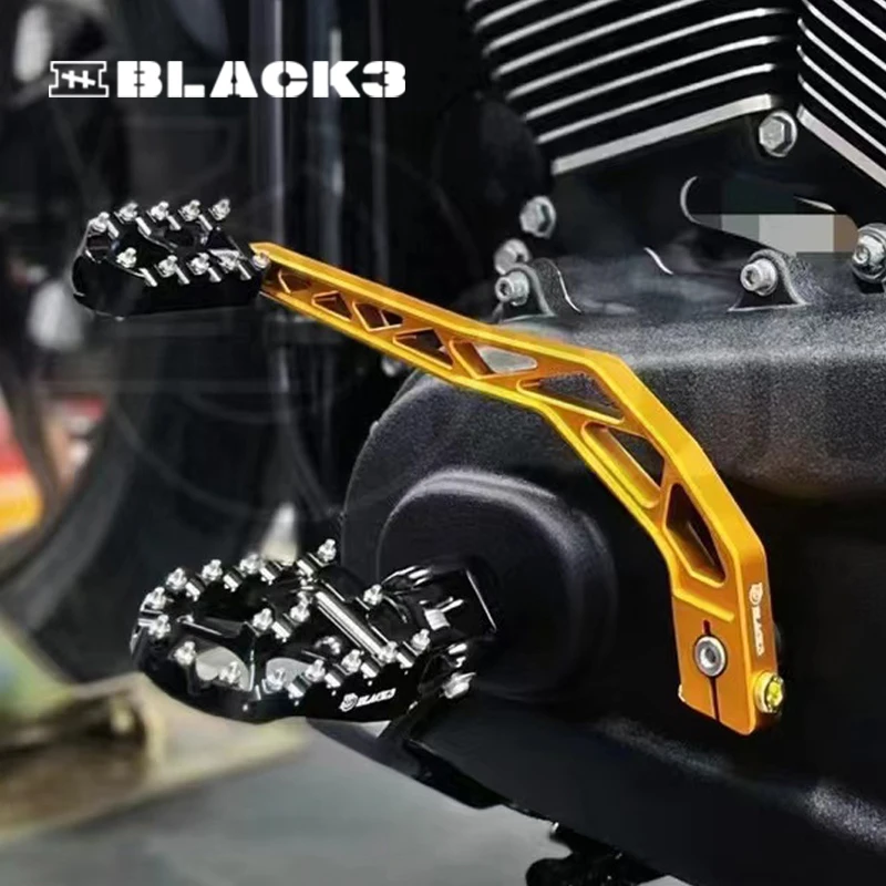 Black3 Motorcycle DS Style Shift Lever Brake Lever Aluminum Alloy Lower Gear Shift Linkage Controls High Quality Durable HD