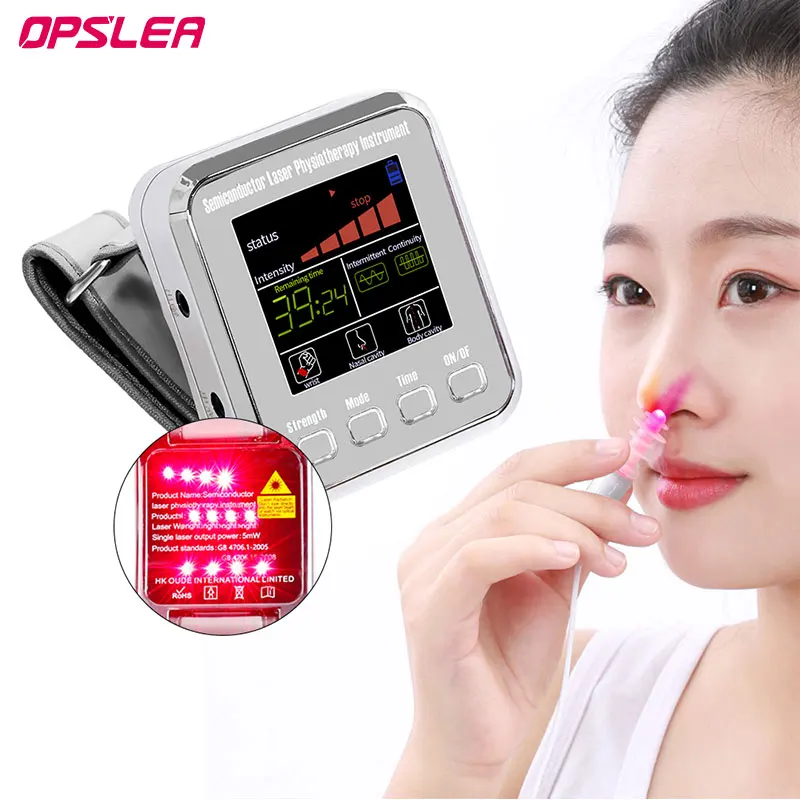 

7/12 Holes 650nm Laser Physiotherapy Wrist Diode Watch for Diabetes Hypertension Cholesterol Treatment Laser Sinusitis Therapy