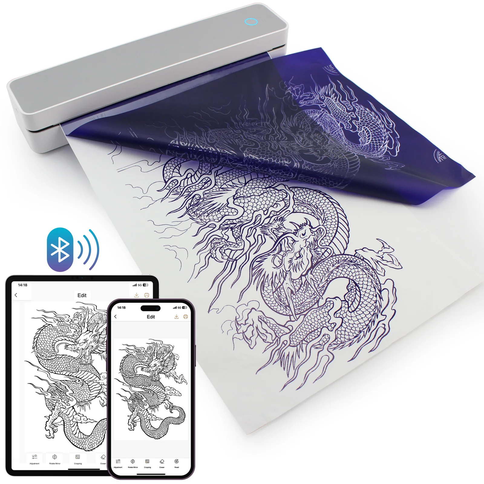 AIRBEAST K200 Wireless Tattoo Stencil Printer Tattoo Transfer Thermal Copier Machine Bluetooth USB