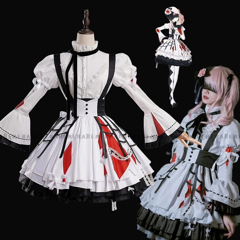 Proje Sekai Akiyama Mizuki Cosplay Kostüm PJSK Güzel Lolita Parti Beyaz Elbise Peruk Mizu5 Üniforma Kadın Cadılar Bayramı Kıyafeti