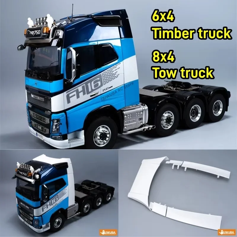 Camión de juguete FH16 6X4 8X4, alerón de cabina deflectora de techo para Tamiya 1/14 VOLVO FH16, camión de remolque, camión de madera, piezas de accesorios DIY