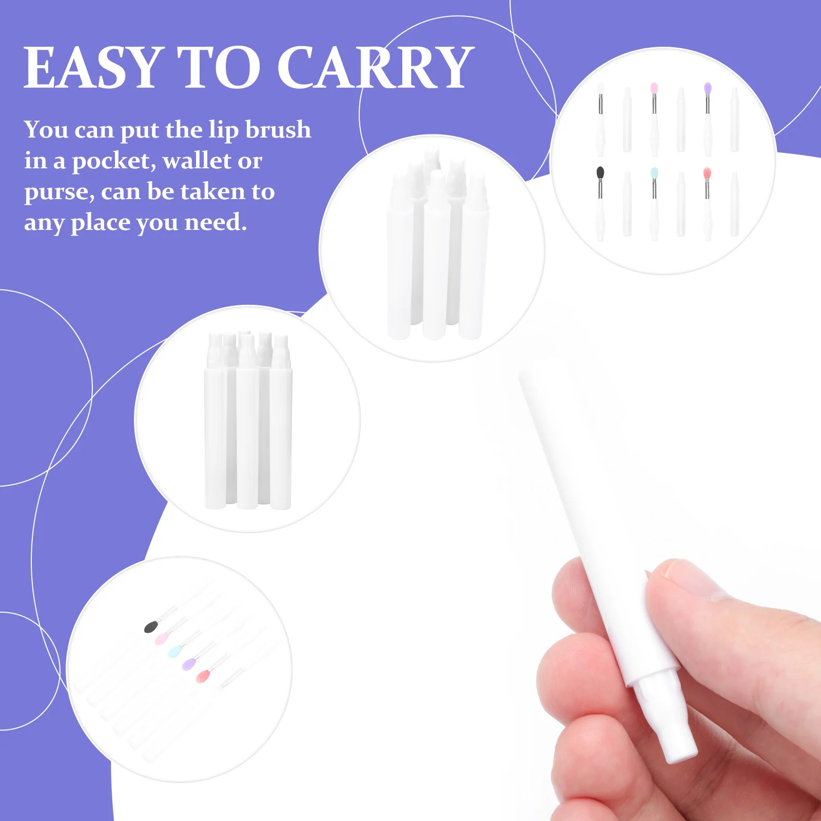 6 stuks siliconen lippenborstel draagbare make-up applicators lippenstift lippenbalsem applicator oogschaduw tool lippenstiftborstel