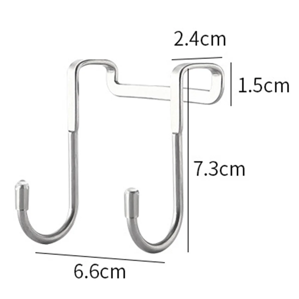 10Pcs Hook Cabinet Door Double Hook Dormitory Kitchen Cabinet Door Bathroom S-Type Double Hook Stainless Steel Coat Hook