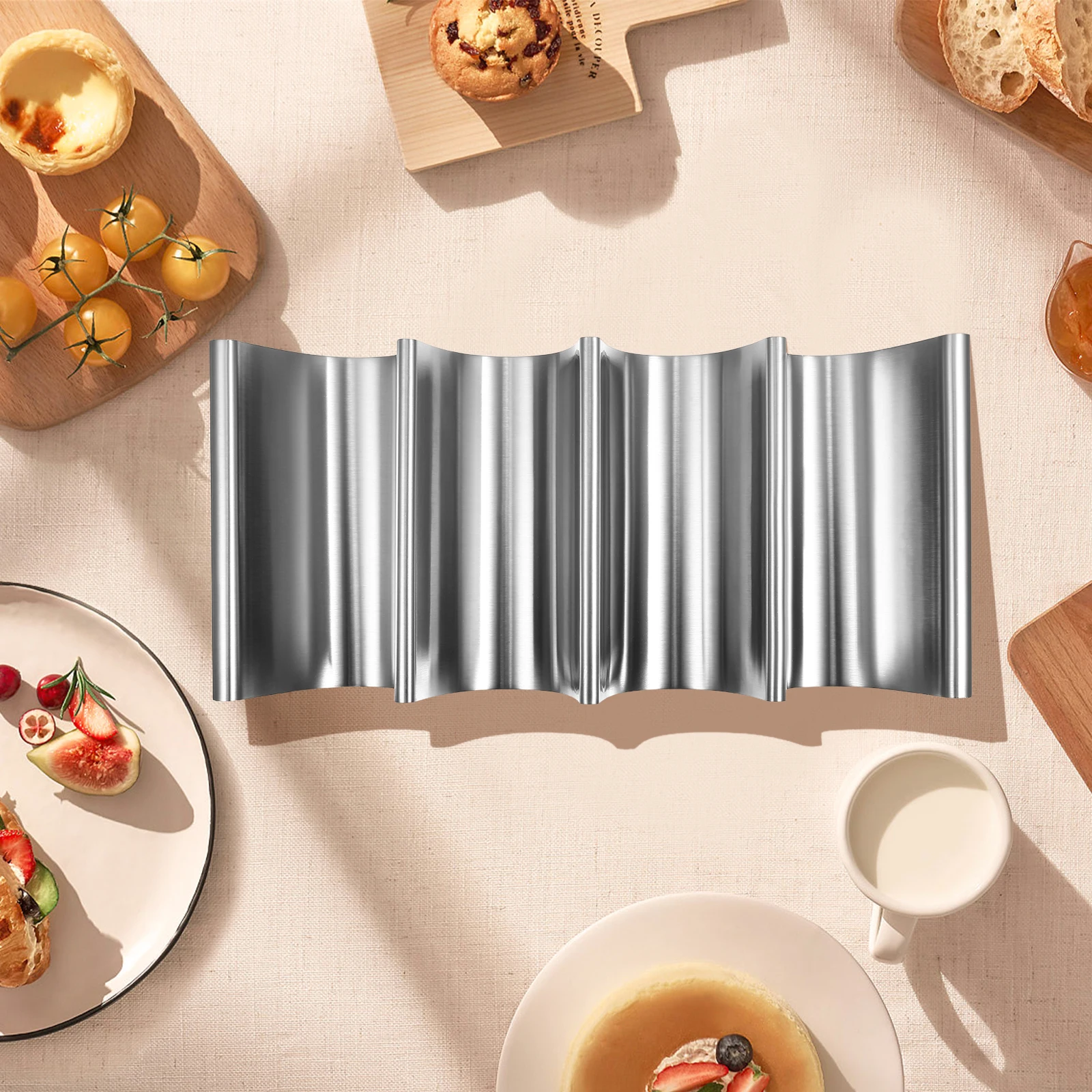 

Stainless Steel Pancake Holder Metal Corn Rack Reusable Compact Storage Suitable Home Party