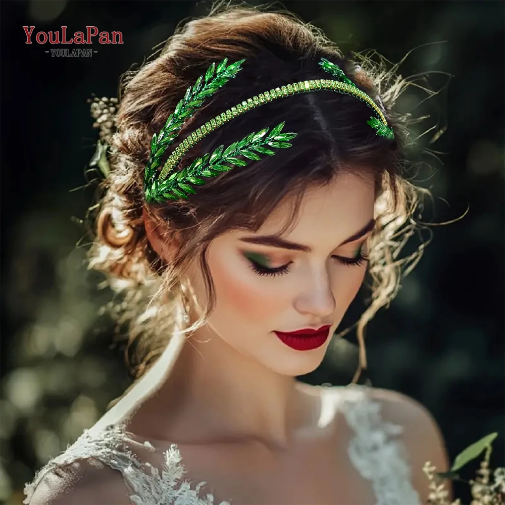 

YouLaPan Bridal Rhinestone Headband Handmade Wedding Hairband Bride Tiara Bridesmaid Headpiece Woman Party Hair Hoop HP528